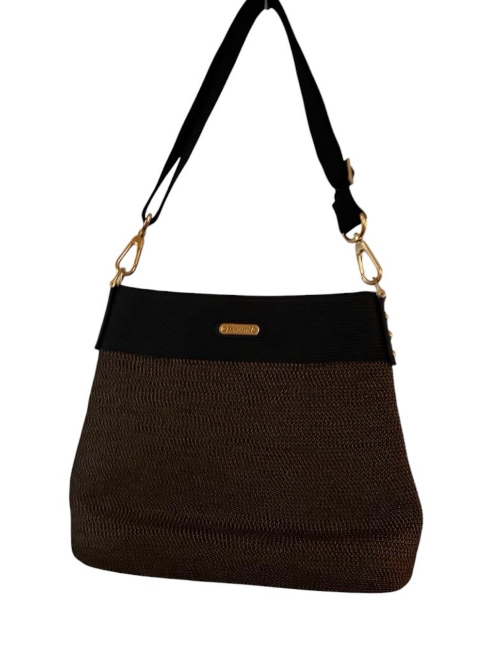 Like New Eric Javits Escape Pouch flexible Squishee Black/Brown
